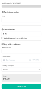 checkout form template for fundraising